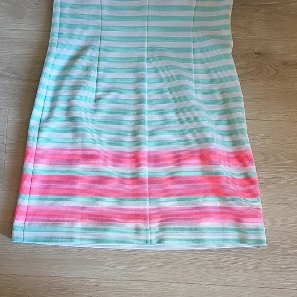 Lilly Pulitzer Mint and Pink Striped Cap-Sleeve Shift Dress - Picture 10 of 11